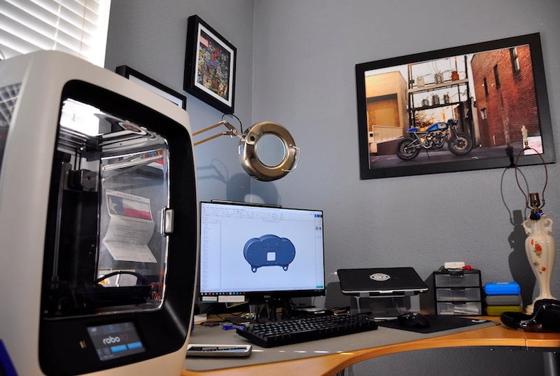 Peças de mota personalizadas impressas em 3D