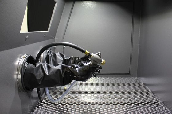 Sandblasting CNC parts surface prep